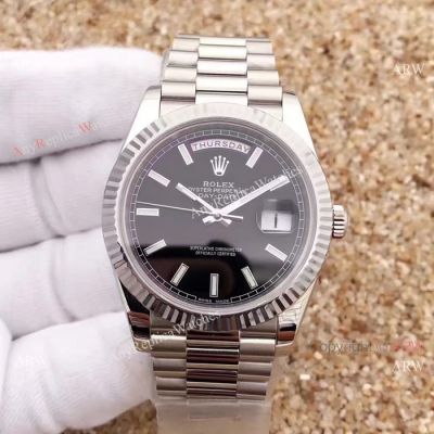 Swiss Quality Replica Rolex Watch Day Date II 41 mm Watch Black Face